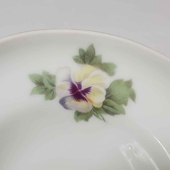 Sterling China Pansy Teacup and Saucer Purple Yellow Vintage - Picture 9 of 10